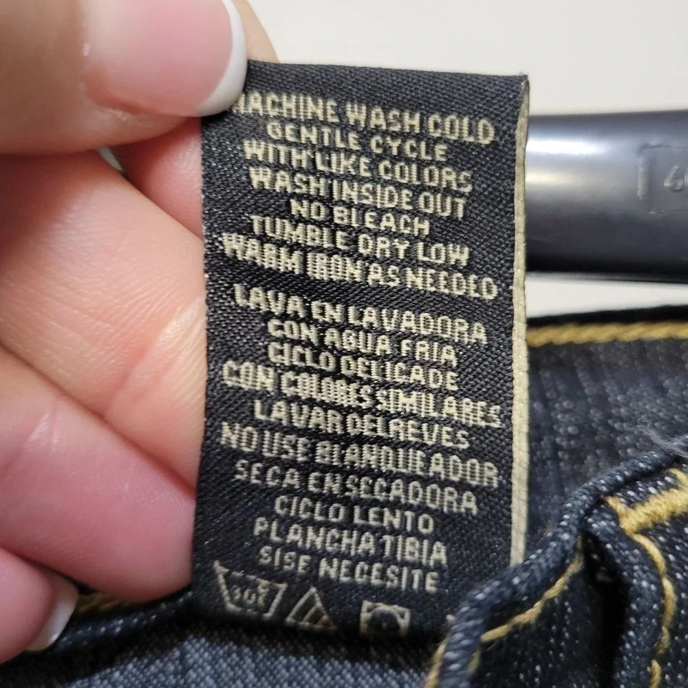 Vintage Y2K Paco Jeans Size 17 Dark Wash Gold Skull‎ Graphic Streetwear Unique
